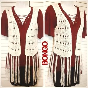 Bongo Crochet Vest with Tassels